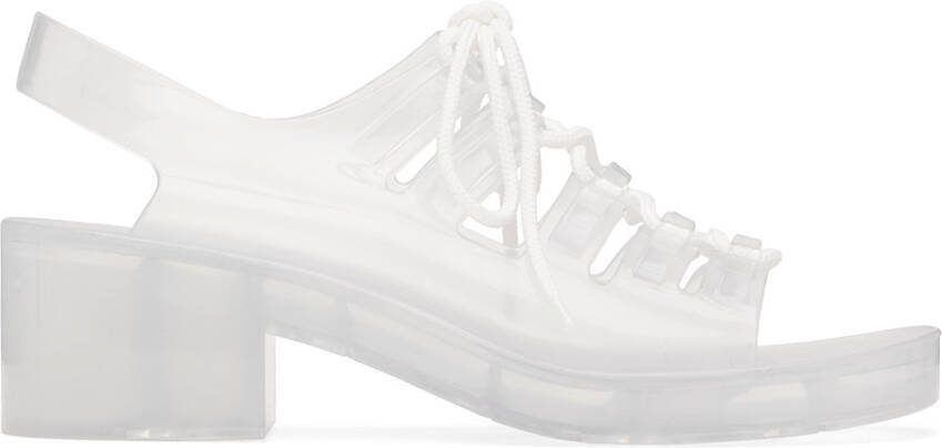 Bottega Veneta Off-White Pudding Jelly Heeled Sandals
