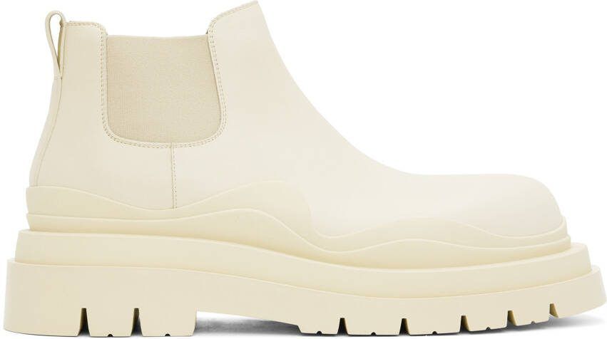 Bottega Veneta Off-White Tire Chelsea Boots - Picture 4