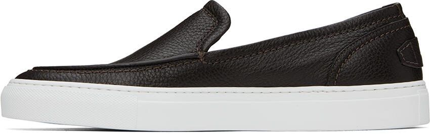 Brioni Brown Slip-On Loafers - Picture 3