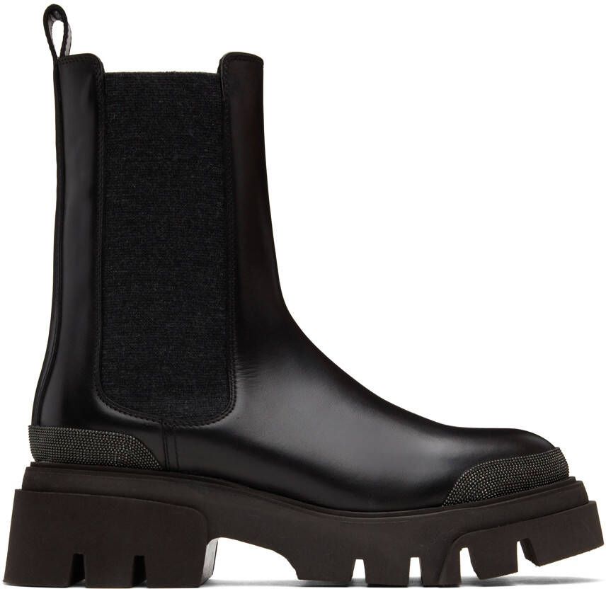 Brunello Cucinelli Black Calfskin Chelsea Boots - Picture 4