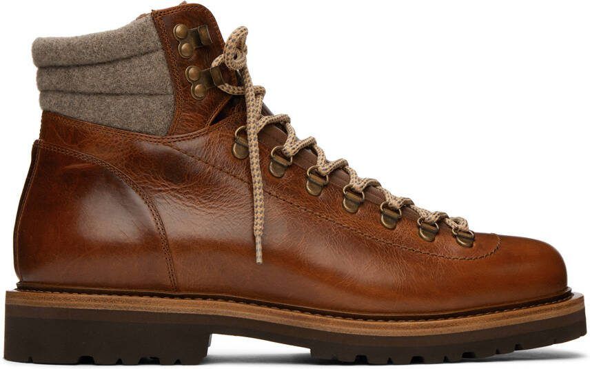 Brunello Cucinelli Brown Paneled Boots - Picture 5