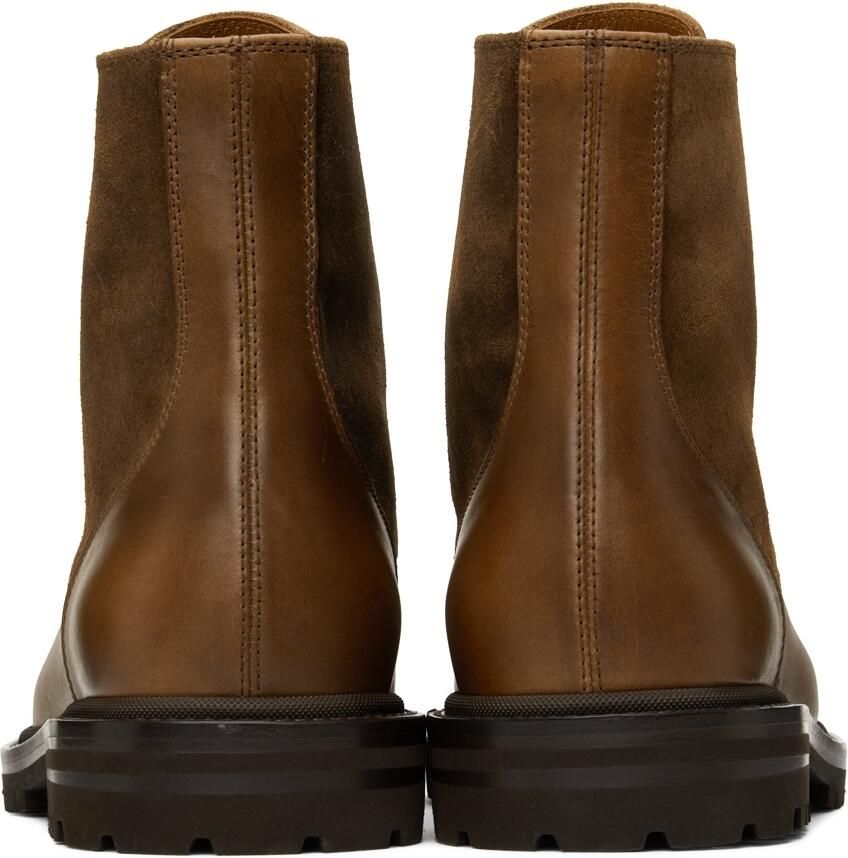 Brunello Cucinelli Brown Paneled Leather Boots