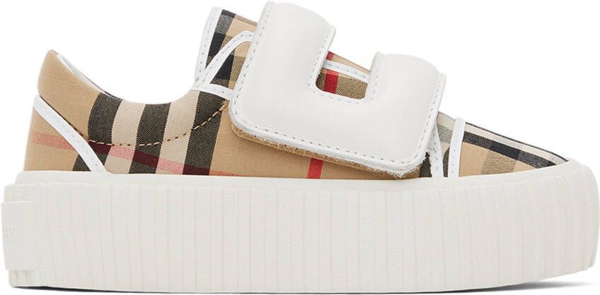 Burberry Baby Beige Check Sneakers
