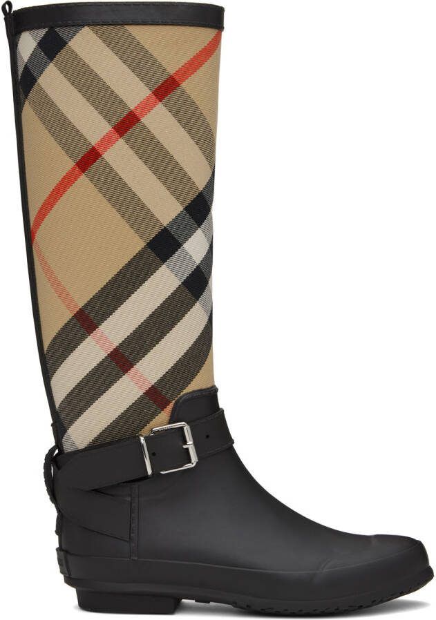 Burberry Beige  Black House Boots - Picture 5