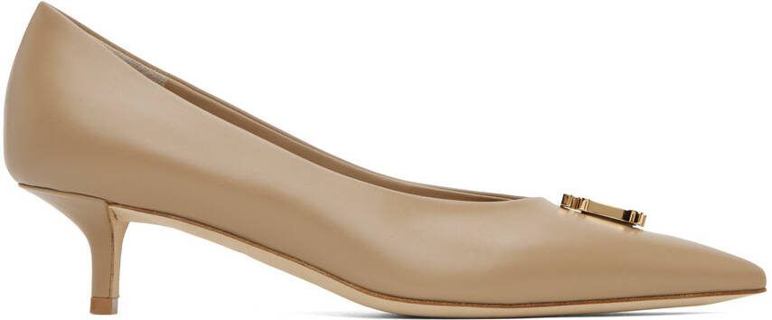 Burberry Beige Monogram Motif Heels - Picture 5