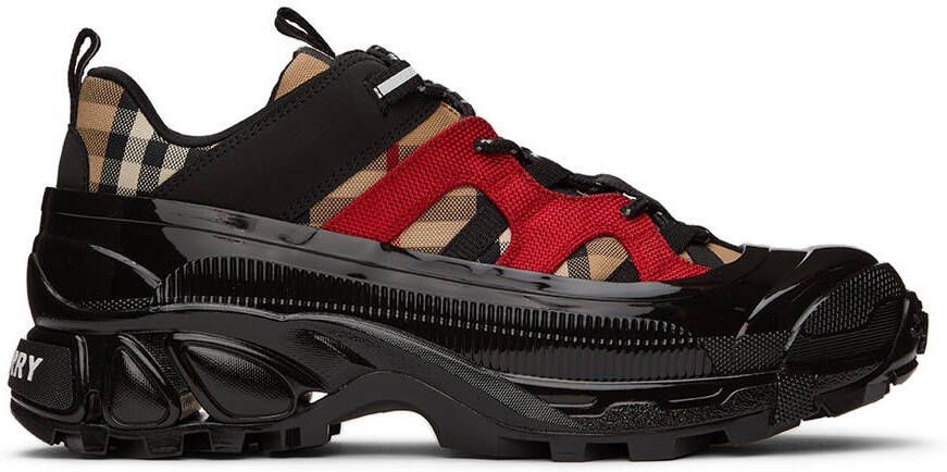 Burberry Black  Red Arthur Sneakers - Picture 4
