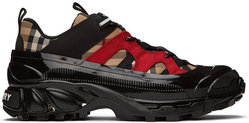 Burberry Black  Red Arthur Sneakers - Picture 5
