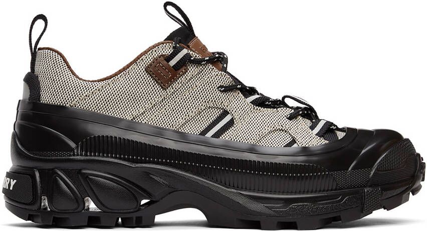 Burberry Black  White Canvas Arthur Sneakers - Picture 3