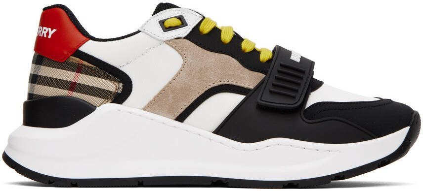 Burberry Black  White Check Sneakers