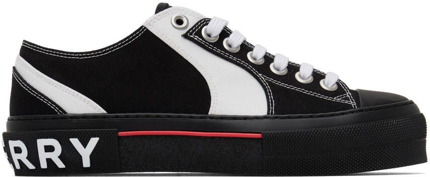 Burberry Black  White Logo Detail Sneakers - Picture 5
