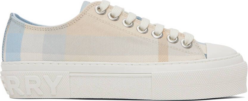Burberry Blue  Off-White Check Sneakers - Picture 5