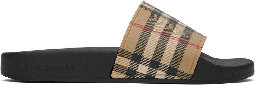 Burberry Brown  Beige Check Sandals - Picture 5