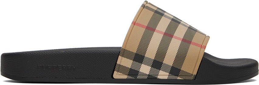 Burberry Brown  Beige Check Sandals - Picture 5