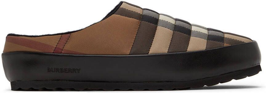 Burberry Brown  Beige Northaven Check Slippers - Picture 5