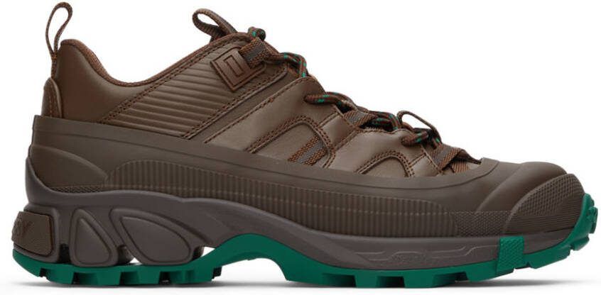 Burberry Brown  Green Arthur Sneakers - Picture 3