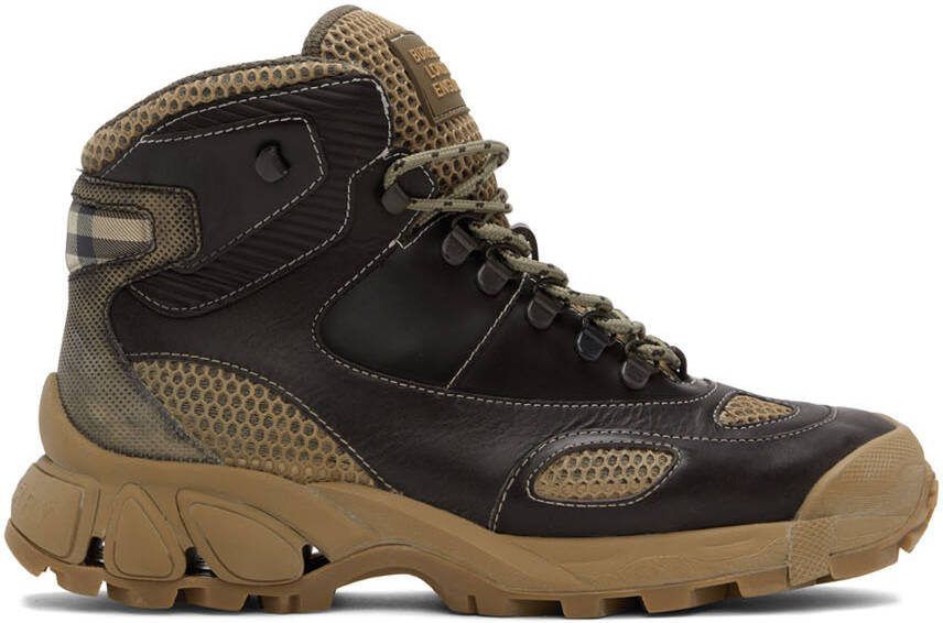 Burberry Brown Leather Tor Lace-Up Boots - Picture 4