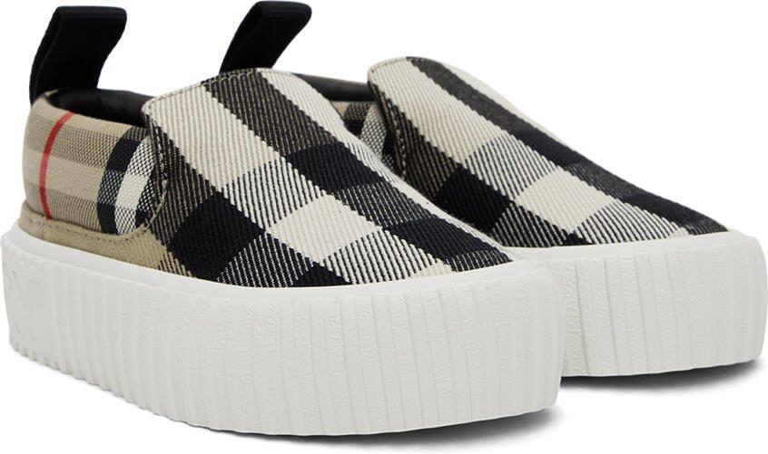 Burberry Baby Beige Check Sneakers - Picture 2