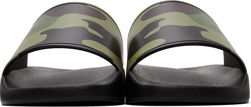 Burberry Beige  Black Camouflage Print Slides - Picture 3