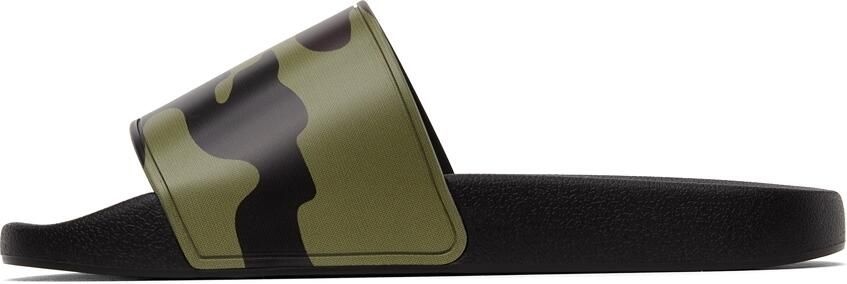 Burberry Beige  Black Camouflage Print Slides - Picture 4