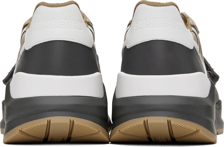 Burberry Beige  Grey Vintage Check Sneakers
