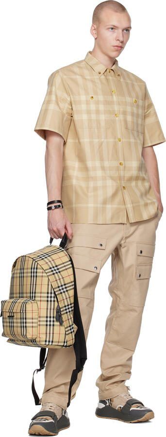 Burberry Beige  Grey Vintage Check Sneakers - Picture 4