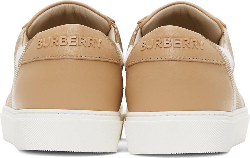 Burberry Beige Check  Leather Sneakers