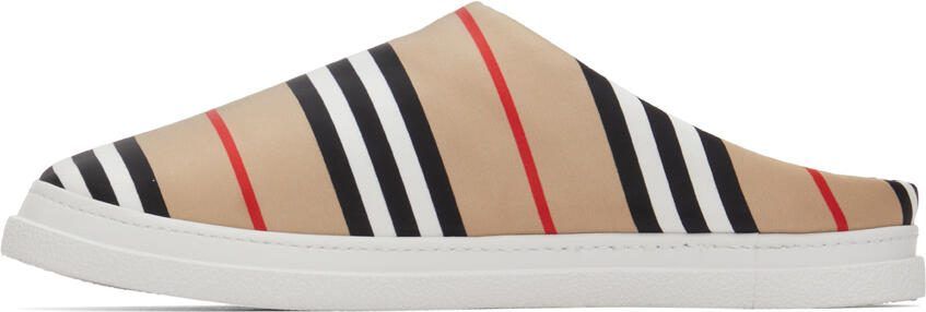Burberry Beige Icon Stripe Slippers - Picture 4