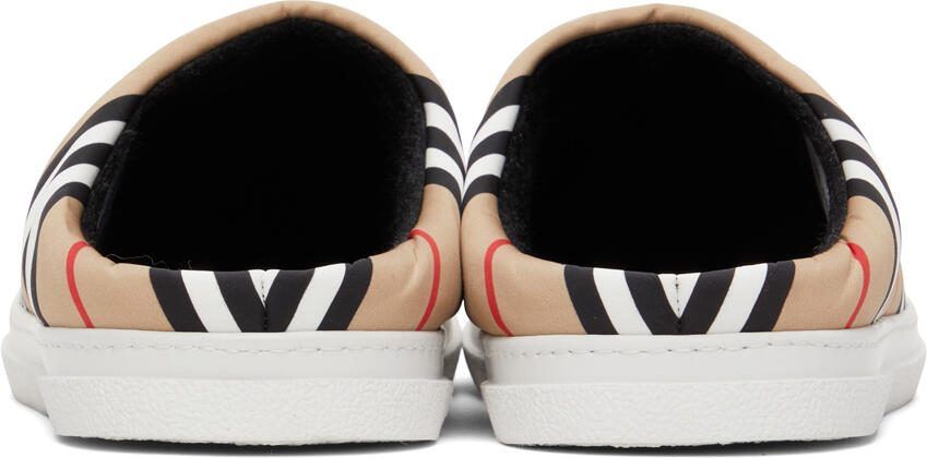 Burberry Beige Icon Stripe Slippers - Picture 2