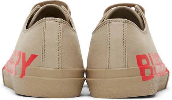 Burberry Beige Larkhall M Logo Sneakers - Picture 4