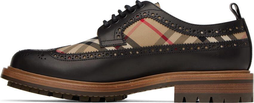 Burberry Black  Beige Check Derbys - Picture 3