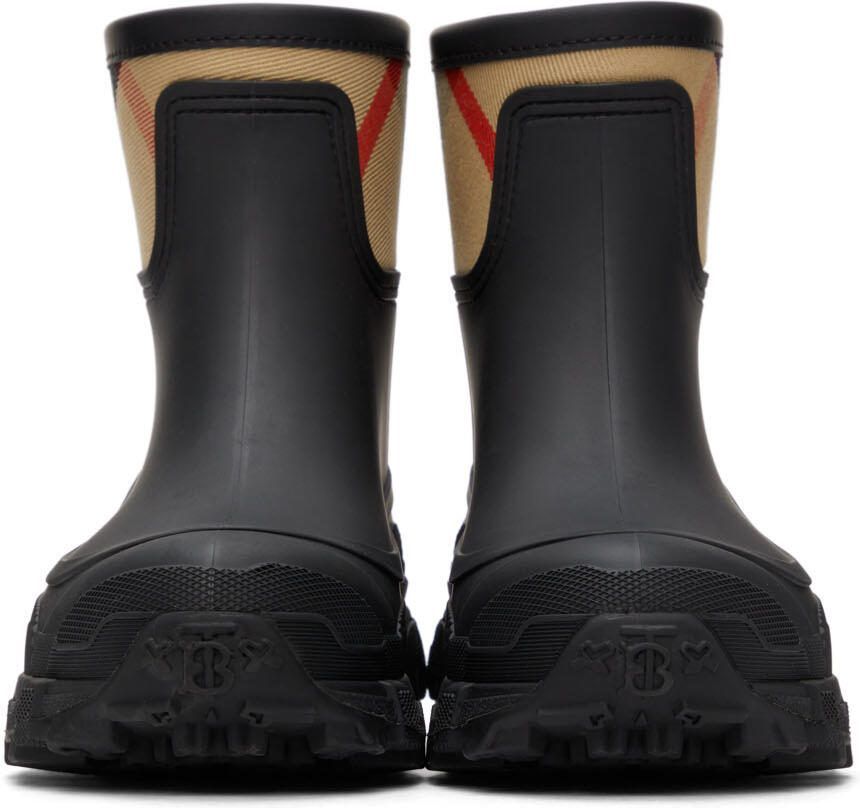 Burberry Black  Beige Ryan Rain Boots - Picture 2