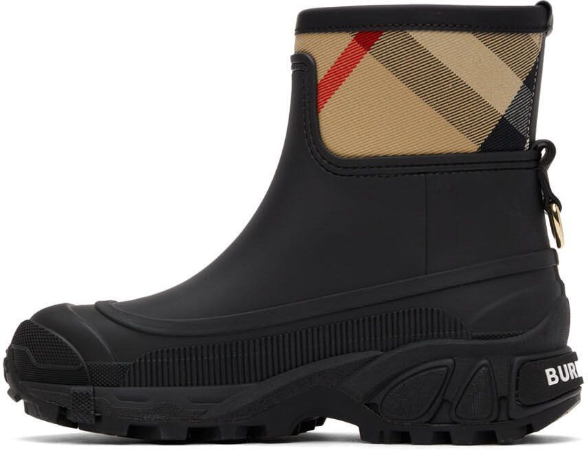 Burberry Black  Beige Ryan Rain Boots - Picture 3