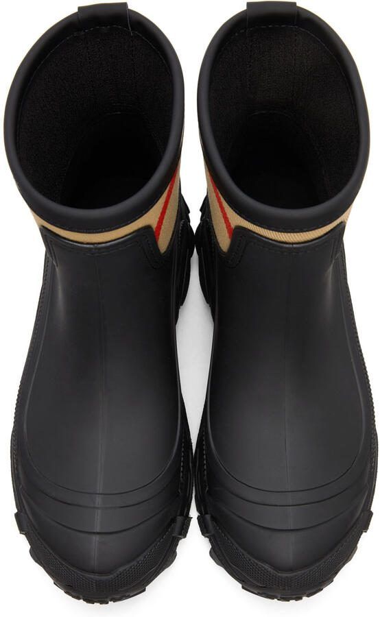 Burberry Black  Beige Ryan Rain Boots - Picture 4