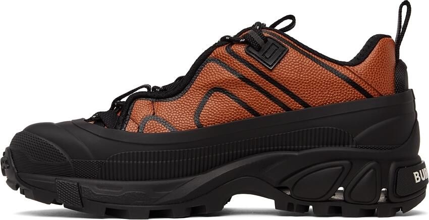 Burberry Black  Orange Leather Arthur Sneakers - Picture 3