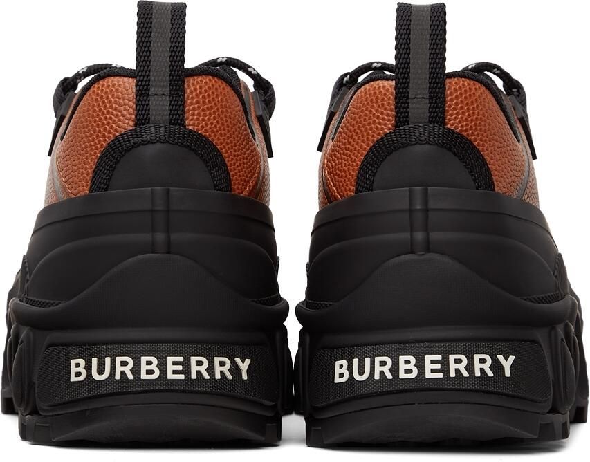 Burberry Black  Orange Leather Arthur Sneakers - Picture 2
