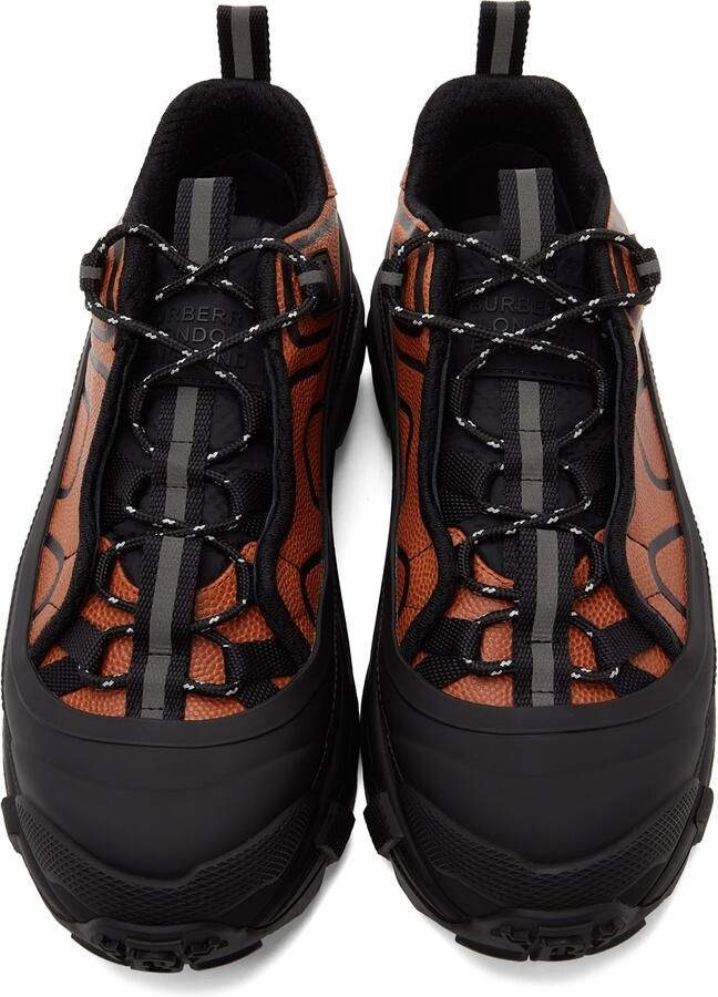 Burberry Black  Orange Leather Arthur Sneakers