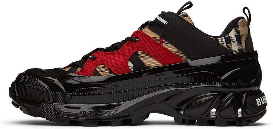 Burberry Black  Red Arthur Sneakers - Picture 3