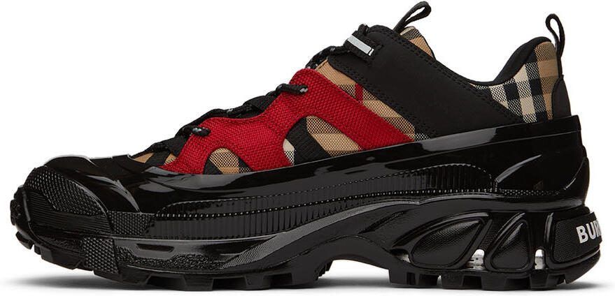 Burberry Black  Red Arthur Sneakers - Picture 3