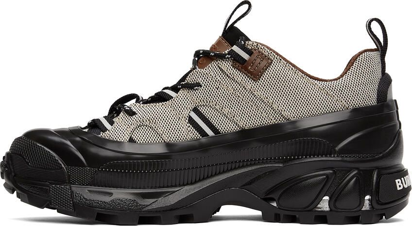 Burberry Black  White Canvas Arthur Sneakers - Picture 2