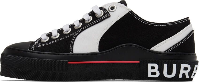 Burberry Black  White Logo Detail Sneakers - Picture 3