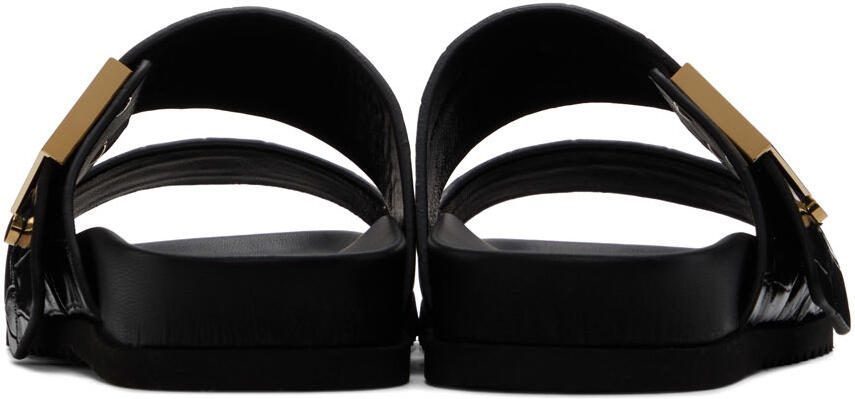 Burberry Black Leather Sandals