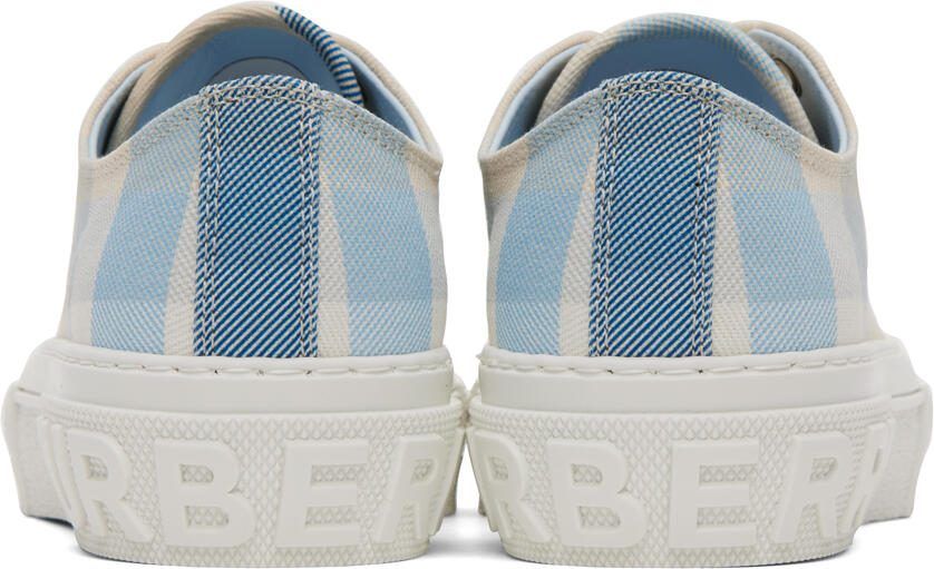 Burberry Blue  Off-White Check Sneakers