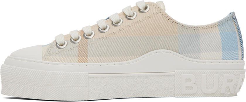 Burberry Blue  Off-White Check Sneakers - Picture 3