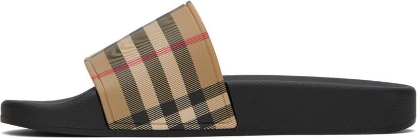 Burberry Brown  Beige Check Sandals - Picture 3