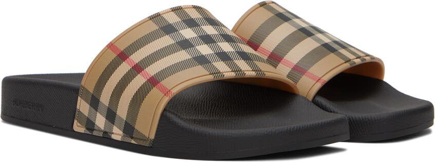 Burberry Brown  Beige Check Sandals - Picture 2