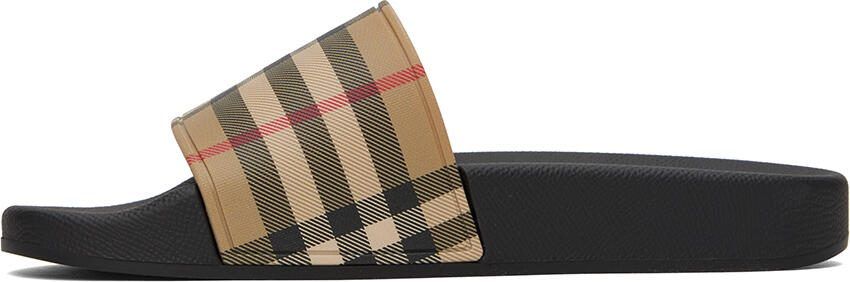 Burberry Brown  Beige Check Sandals - Picture 4