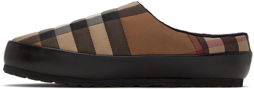 Burberry Brown  Beige Northaven Check Slippers - Picture 3