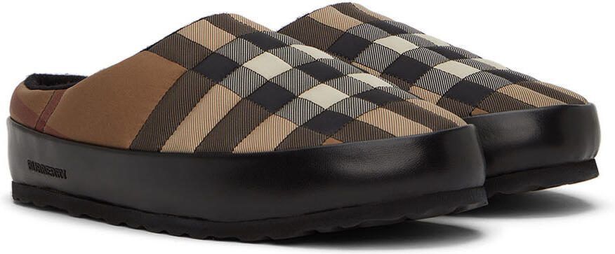Burberry Brown  Beige Northaven Check Slippers - Picture 2