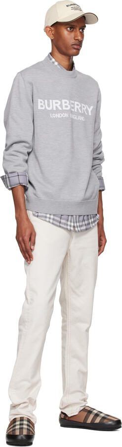 Burberry Brown  Beige Northaven Check Slippers - Picture 4