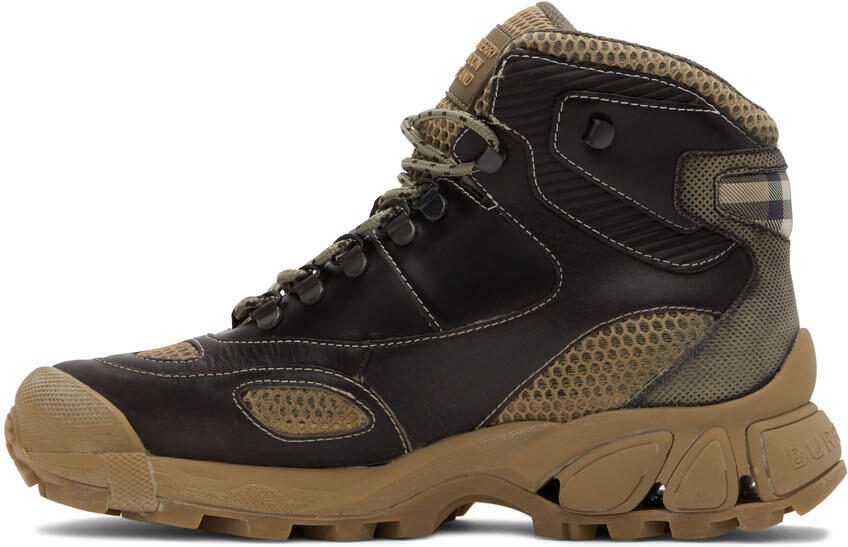 Burberry Brown Leather Tor Lace-Up Boots - Picture 3